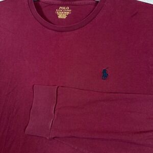 Polo Ralph Lauren‎ Custom Slim Fit Long Sleeve T-Shirt Burgundy XL